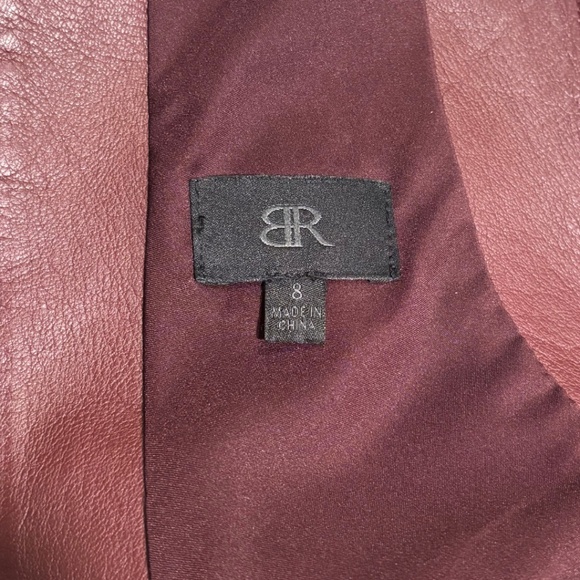 Banana Republic Monogram Leather Cocoon Dress Burgundy Size 8 - Picture 8 of 10